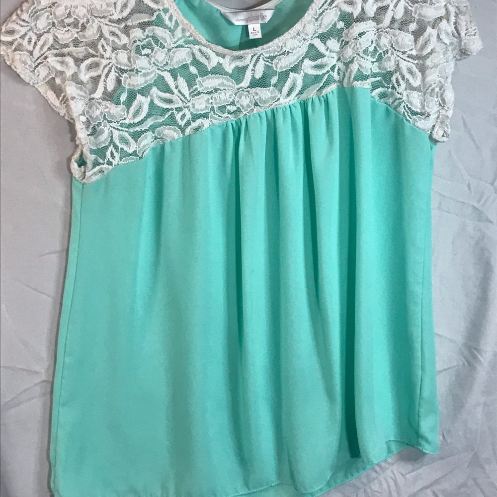 Teal blouse shirt
